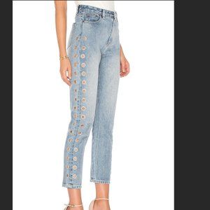 MINKPINK YOUTH EYELET SCANDO VINTAGE BLUE JEANS